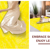 Ultra Soft Area Rug, Non Slip, Stain Resistant, Washable Area Rugs for Living Room, Bedroom, Artistic Irregular Shag Pattern(Yellow)