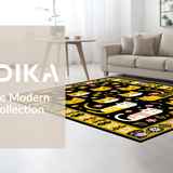 Ultra Soft Area Rug, Non Slip, Stain Resistant, Washable Area Rugs for Living Room, Bedroom, Serene Cozy Cat-Inspired Decoration(Black)