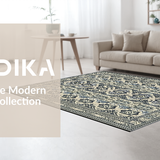 Ultra Soft Area Rug, Non Slip, Stain Resistant, Washable Area Rugs for Living Room, Bedroom, Luxurious Neutral Geometric Arrangement(Gray)