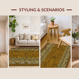 Ultra Soft Area Rug, Non Slip, Stain Resistant, Washable Area Rugs for Living Room, Bedroom, Cute Cartoon Animal Aesthetic(Gold)