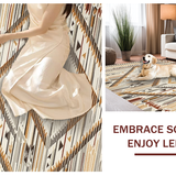 Ultra Soft Area Rug, Non Slip, Stain Resistant, Washable Area Rugs for Living Room, Bedroom, Stylish Natural Hues Medallion Style(Brown)