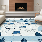 Sunny Retro Camping Iconography(Blue)