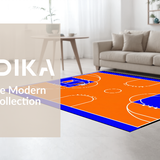 Ultra Soft Area Rug, Non Slip, Stain Resistant, Washable Area Rugs for Living Room, Bedroom, Striking Athletic Field Imagery(Orange)