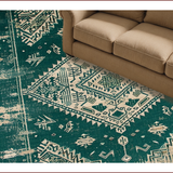 Ultra Soft Area Rug, Non Slip, Stain Resistant, Washable Area Rugs for Living Room, Bedroom, Chic Floral Green Medley(Green)