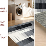 Ultra Soft Area Rug, Non Slip, Stain Resistant, Washable Area Rugs for Living Room, Bedroom, Minimalist Abstract Monochrome Artistry(Gray)