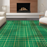 Ultra Soft Area Rug, Non Slip, Stain Resistant, Washable Area Rugs for Living Room, Bedroom, Elegant Abstract Linear Arrangement(Green)