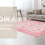 Ultra Soft Area Rug, Non Slip, Stain Resistant, Washable Area Rugs for Living Room, Bedroom, Vibrant Oval Shag Accents(Pink)