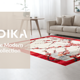 Ultra Soft Area Rug, Non Slip, Stain Resistant, Washable Area Rugs for Living Room, Bedroom, Dynamic Cherry Petals Artistic Composition(Red)