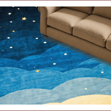 Ultra Soft Area Rug, Non Slip, Stain Resistant, Washable Area Rugs for Living Room, Bedroom, Enchanting Radiant Starry Scene(Blue)