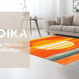 Ultra Soft Area Rug, Non Slip, Stain Resistant, Washable Area Rugs for Living Room, Bedroom, Playful Abstract Sunlit Design(Yellow)
