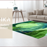 Ultra Soft Area Rug, Non Slip, Stain Resistant, Washable Area Rugs for Living Room, Bedroom, Charming Earthy Pastel Whirlwind Style(Green)