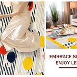 Ultra Soft Area Rug, Non Slip, Stain Resistant, Washable Area Rugs for Living Room, Bedroom, Whimsical Multi-Colored Polka Dot Delight(Yellow)