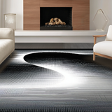 Chic Black and White Vortex Design(Black)