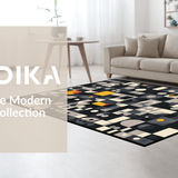 Ultra Soft Area Rug, Non Slip, Stain Resistant, Washable Area Rugs for Living Room, Bedroom, Lively Black and White Pattern(Gray)