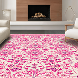 Ultra Soft Area Rug, Non Slip, Stain Resistant, Washable Area Rugs for Living Room, Bedroom, Youthful Blooming Artistry Style(Pink)