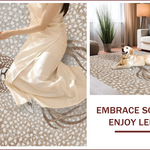 Ultra Soft Area Rug, Non Slip, Stain Resistant, Washable Area Rugs for Living Room, Bedroom, Antelope Print Neutral(Beige) - ODIKA