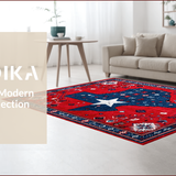 Ultra Soft Area Rug, Non Slip, Stain Resistant, Washable Area Rugs for Living Room, Bedroom, Vibrant Americana Textured Design(Red)
