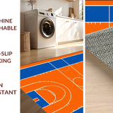 Ultra Soft Area Rug, Non Slip, Stain Resistant, Washable Area Rugs for Living Room, Bedroom, Rustic Sports-Inspired Decor Element(Orange)