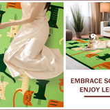 Ultra Soft Area Rug, Non Slip, Stain Resistant, Washable Area Rugs for Living Room, Bedroom, Vibrant Playful Creature Motif(Green)