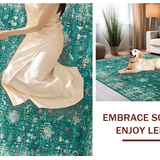Ultra Soft Area Rug, Non Slip, Stain Resistant, Washable Area Rugs for Living Room, Bedroom, Light Blue Aesthetic Revival(Green)