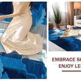 Ultra Soft Area Rug, Non Slip, Stain Resistant, Washable Area Rugs for Living Room, Bedroom, Serene Blue Tidal Patterns(Blue)