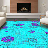 Cheerful Round Learning Floor Pads(Blue)