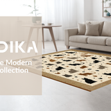 Ultra Soft Area Rug, Non Slip, Stain Resistant, Washable Area Rugs for Living Room, Bedroom, Minimalist Brown Textual Delight(Black)