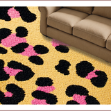 Ultra Soft Area Rug, Non Slip, Stain Resistant, Washable Area Rugs for Living Room, Bedroom, Golden and Black Leopard Entryway Soft Rug(Beige)