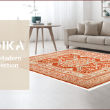 Ultra Soft Area Rug, Non Slip, Stain Resistant, Washable Area Rugs for Living Room, Bedroom, Hand-Woven Artisanal Bedroom Meditation Space Carpet(Orange)