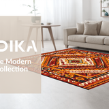 Ultra Soft Area Rug, Non Slip, Stain Resistant, Washable Area Rugs for Living Room, Bedroom, Charming Vintage Inspired Weave(Orange)