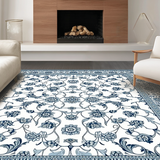 Ultra Soft Area Rug, Non Slip, Stain Resistant, Washable Area Rugs for Living Room, Bedroom, Stylish Transitional Geometric Shapes(White)