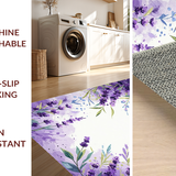 Ultra Soft Area Rug, Non Slip, Stain Resistant, Washable Area Rugs for Living Room, Bedroom, Lavender Pastel Botanical Aesthetic(Purple)