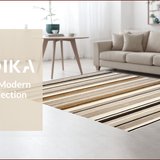Ultra Soft Area Rug, Non Slip, Stain Resistant, Washable Area Rugs for Living Room, Bedroom, Contemporary Neutral Textured Lines(Gray)