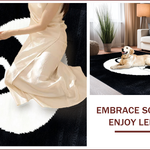 Ultra Soft Area Rug, Non Slip, Stain Resistant, Washable Area Rugs for Living Room, Bedroom, Soft Black and White Yoga Mat(Black) - ODIKA