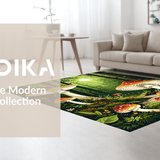 Ultra Soft Area Rug, Non Slip, Stain Resistant, Washable Area Rugs for Living Room, Bedroom, Rustic Nature-Inspired Floral Charm(Green)