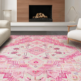 Ultra Soft Area Rug, Non Slip, Stain Resistant, Washable Area Rugs for Living Room, Bedroom, Serene Gentle Pastel Blend(Pink)