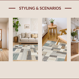 Ultra Soft Area Rug, Non Slip, Stain Resistant, Washable Area Rugs for Living Room, Bedroom, Natural Tone Pet-Friendly Meditation Space Rug(Beige)