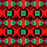 Classic Checkered Heritage with Festive Interlocking Motifs(Red)