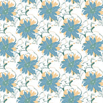 Botanical Whimsy Featuring Flourishing Vinework and Abstract Florals (Blue) - ODIKA