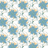 Botanical Whimsy Featuring Flourishing Vinework and Abstract Florals (Blue) - ODIKA