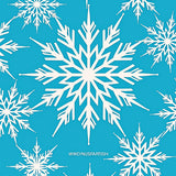 Nordic Inspired Snowflake Mosaic with Subtle Frosted Petal Details (Blue)