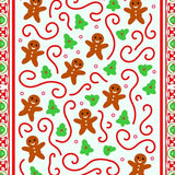 Gingerbread Man Parade with Cane Swirls Festive(Brown)