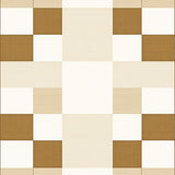 Cream & Tan Checkered Area Modern Block Print Floor(Beige)
