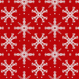 Festive Nordic Snowflake Motif with Interlocking Accents Holiday(Red)