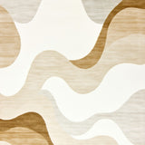 Abstract Waves Area for Home Decor Artistic Swirl Design(Beige)