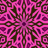 Abstract Kaleidoscope Tessellation with Radiating Starburst Motifs(Pink)