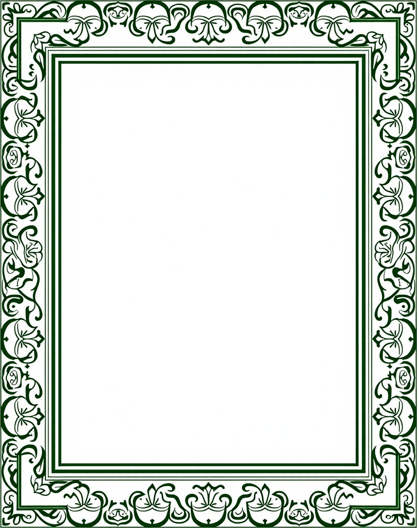 Heritage Scrollwork Inspired by Classical Lattice Motif (Green) - ODIKA