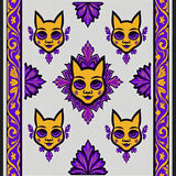 Day of Remembrance Cat Masks with Floral Lace and Lively Filigree(Yellow)