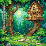 Enchanted Forest Storybook Treehouse(Green)