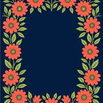 Folk Art Design Adorned with Playful Floral Motifs (Orange) - ODIKA